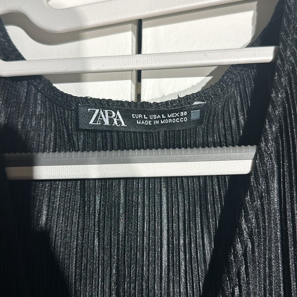 Zara Pleated Blouse Wrap Top Front Tie - Picture 2 of 6